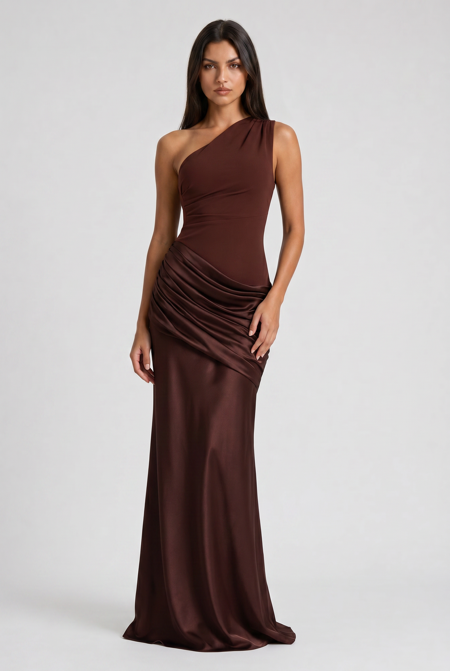 Abbey One Shoulder Draped Maxi Dress