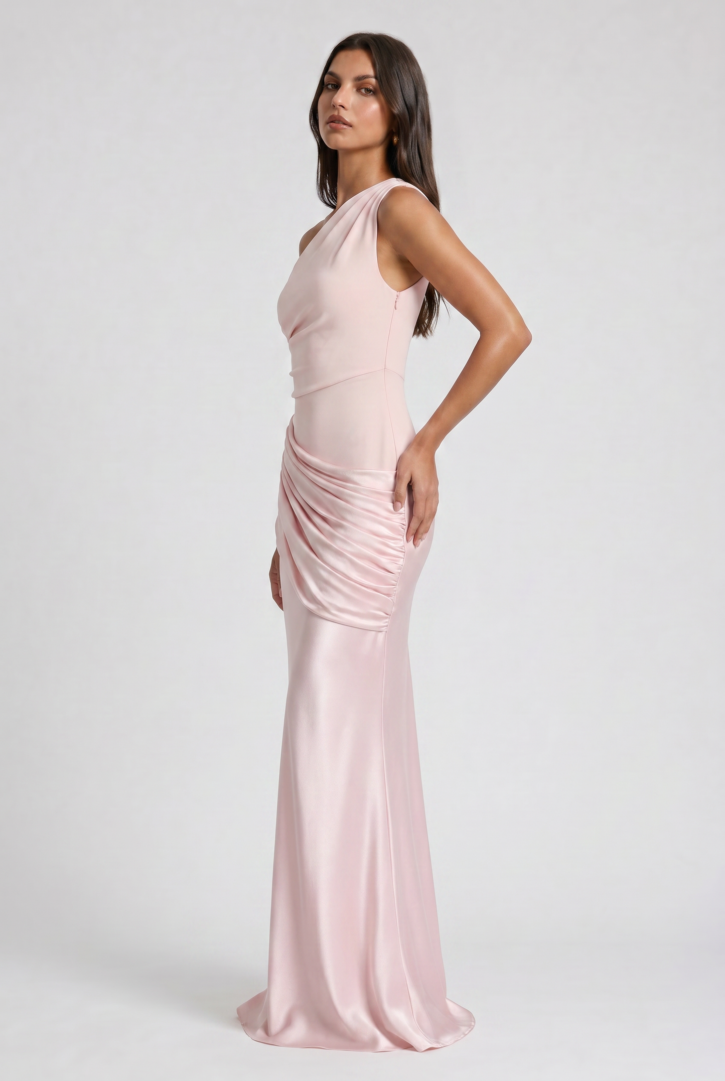 Abbey One Shoulder Draped Maxi Dress