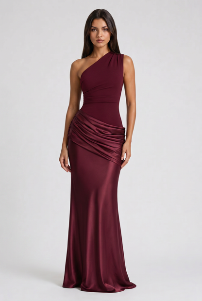 Abbey One Shoulder Draped Maxi Dress
