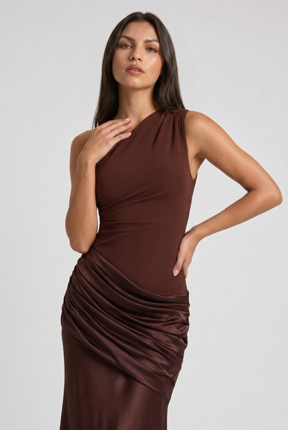 Abbey One Shoulder Draped Maxi Dress