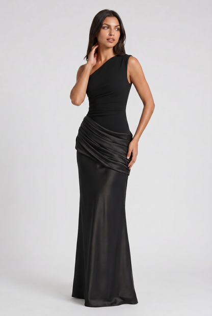 Abbey One Shoulder Draped Maxi Dress