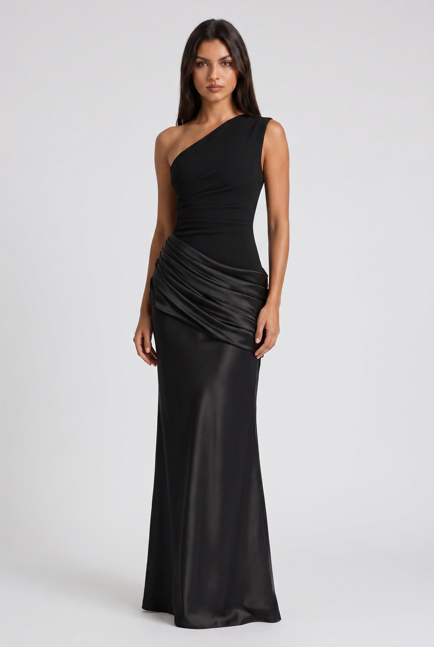 Abbey One Shoulder Draped Maxi Dress