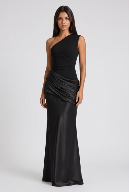 Abbey One Shoulder Draped Maxi Dress