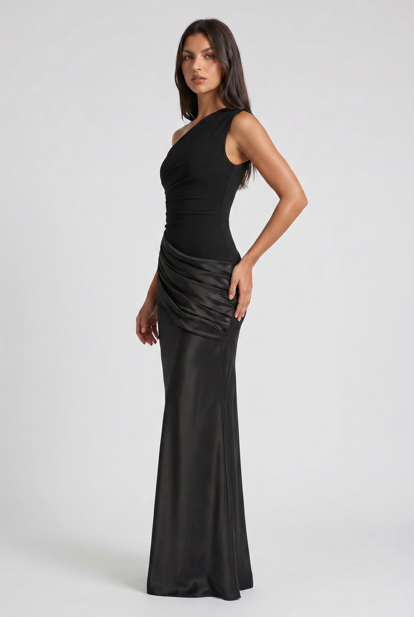 Abbey One Shoulder Draped Maxi Dress