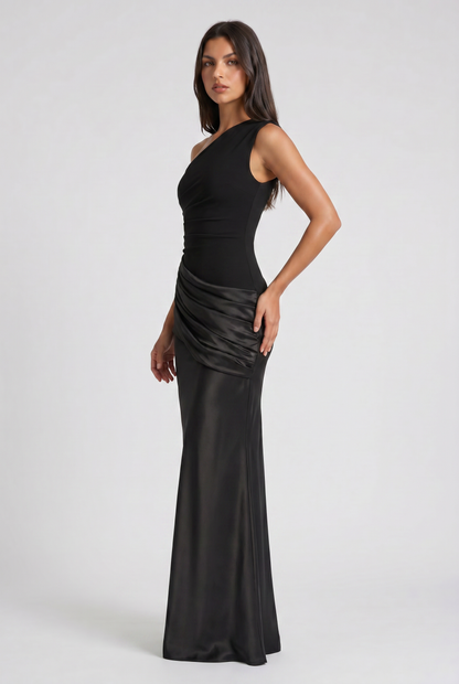 Abbey One Shoulder Draped Maxi Dress