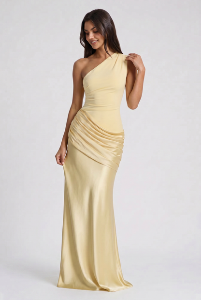 Abbey One Shoulder Draped Maxi Dress