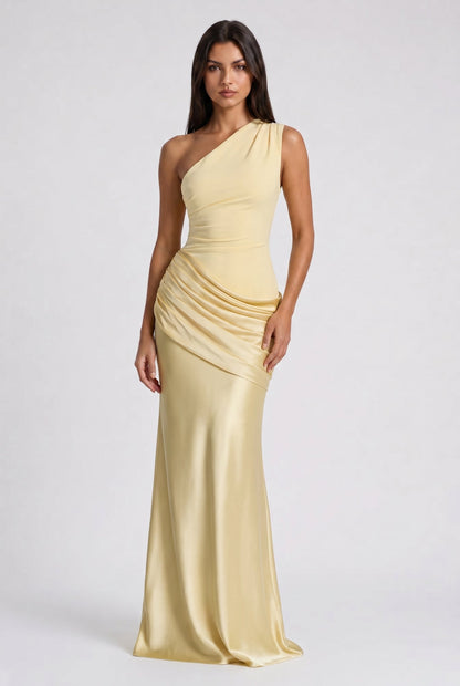 Abbey One Shoulder Draped Maxi Dress