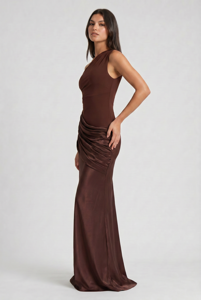 Abbey One Shoulder Draped Maxi Dress