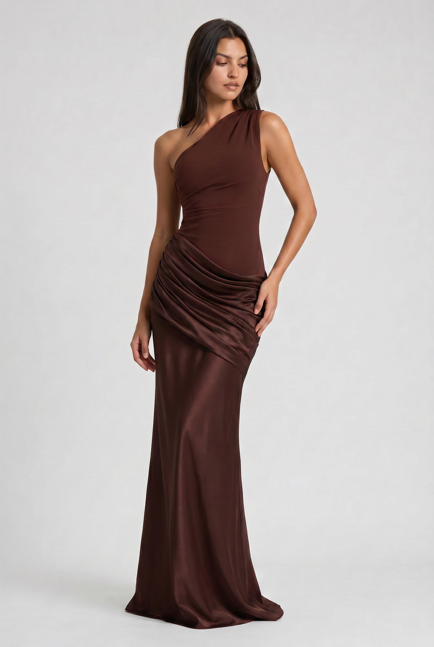 Abbey One Shoulder Draped Maxi Dress