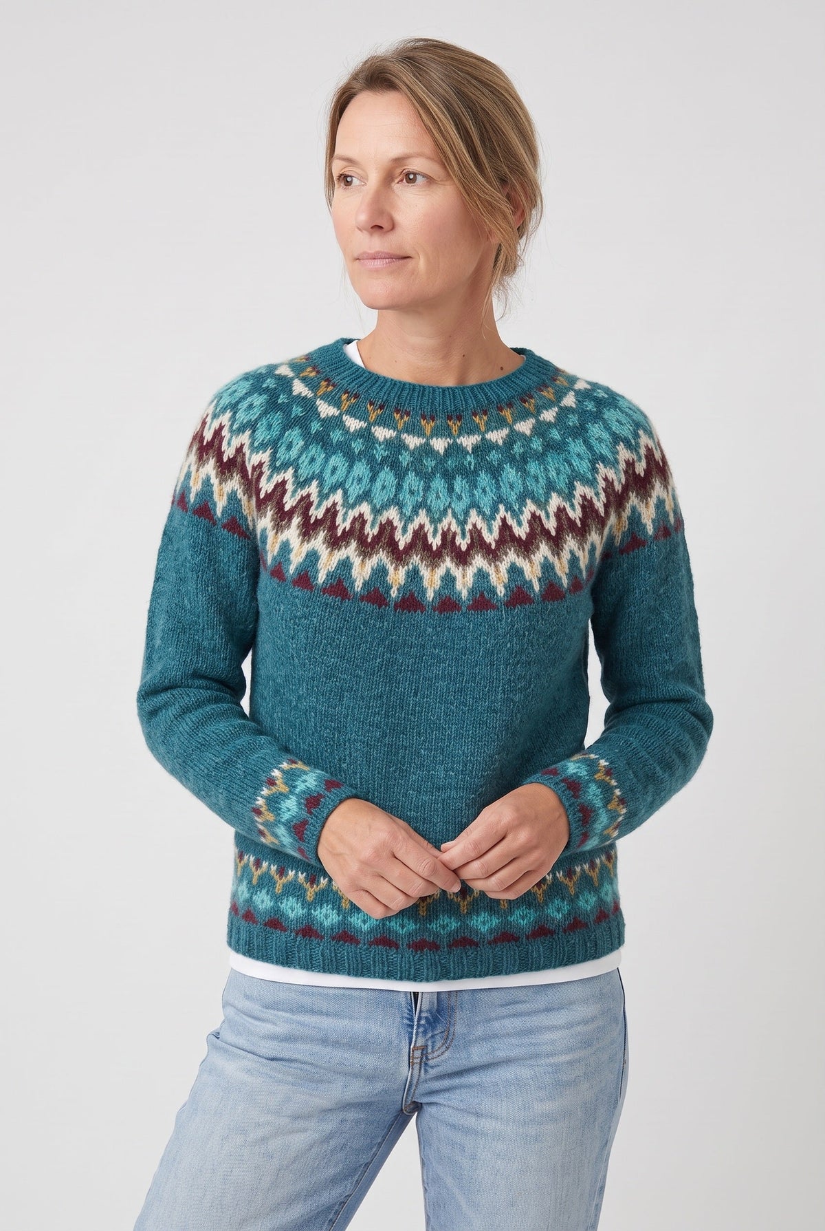 Abigail | Nordic Crew Neck Knit Sweater
