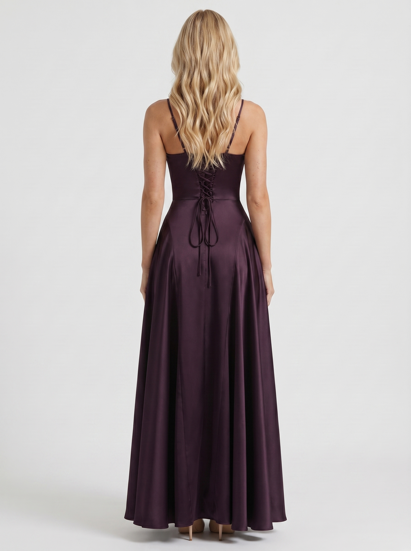 Adelaide V Neck Satin Maxi Dress