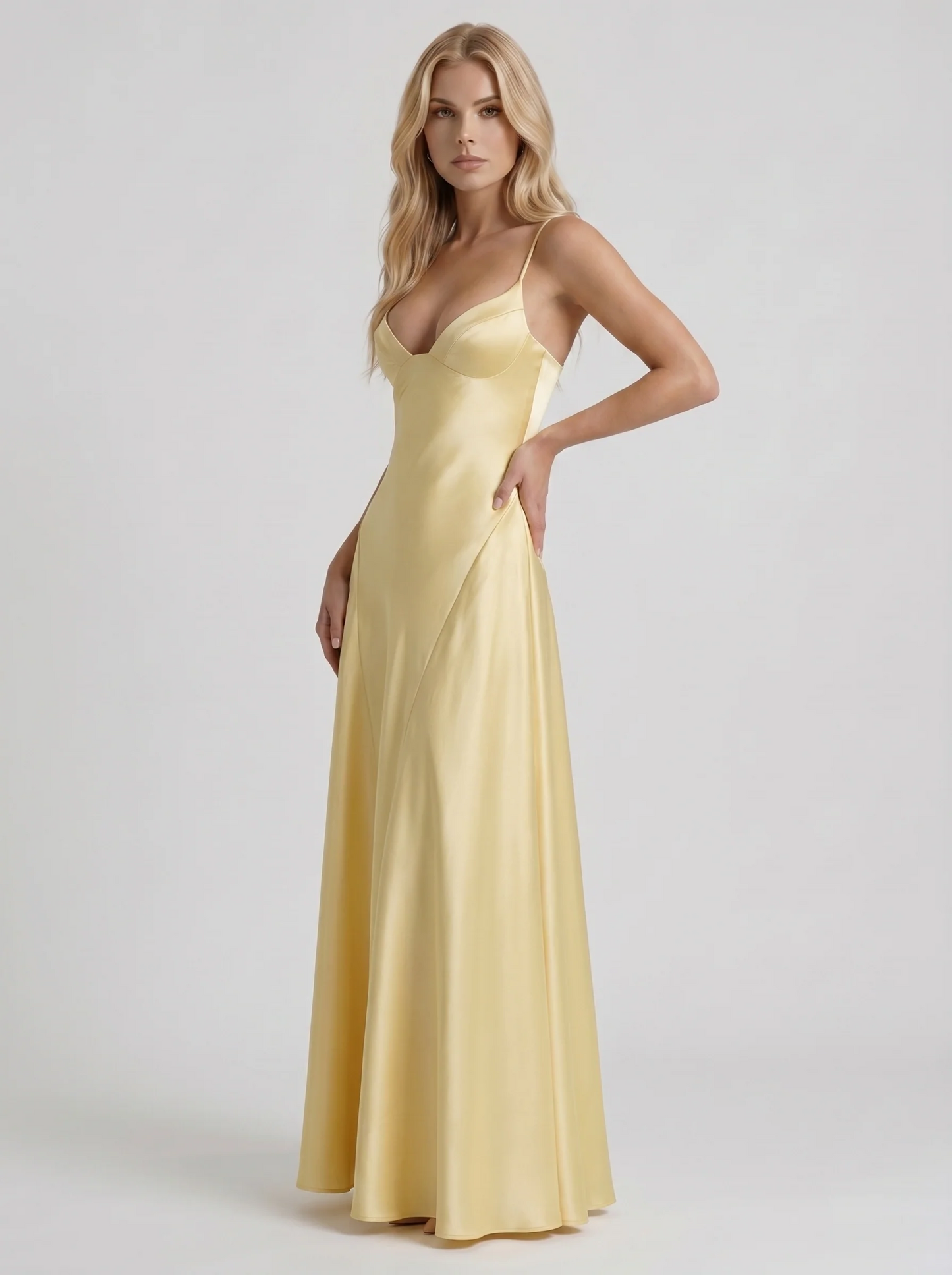 Adelaide V Neck Satin Maxi Dress