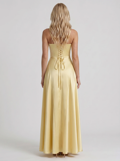 Adelaide V Neck Satin Maxi Dress