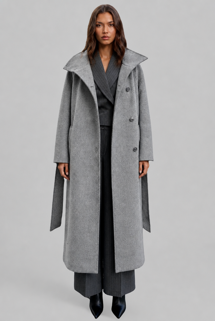 Adriana | Belted Longline Wool Coat