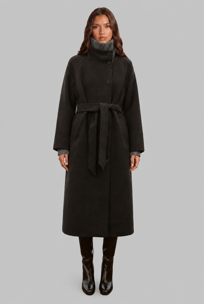 Adriana | Belted Longline Wool Coat