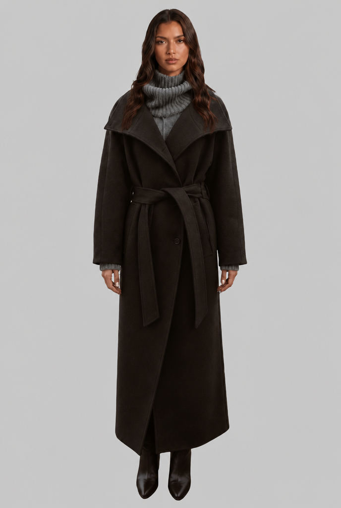 Adriana | Belted Longline Wool Coat