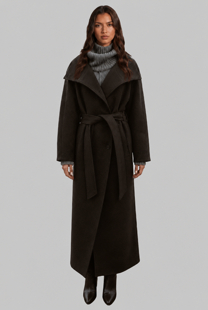 Adriana | Belted Longline Wool Coat