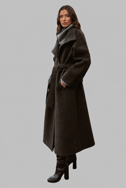 Adriana | Belted Longline Wool Coat