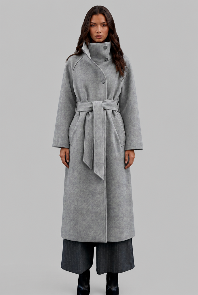 Adriana | Belted Longline Wool Coat