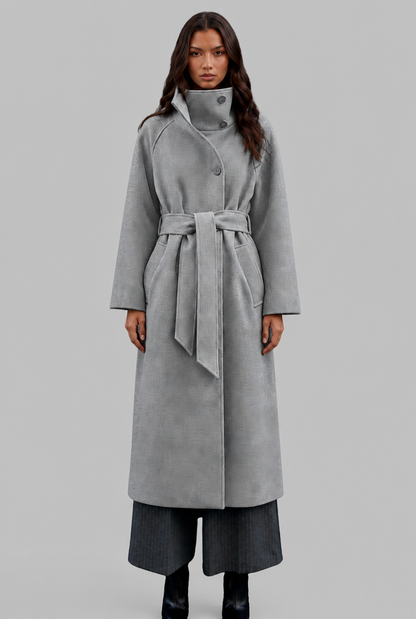 Adriana | Belted Longline Wool Coat