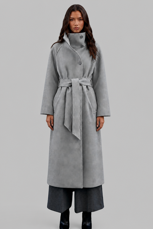 Adriana | Belted Longline Wool Coat