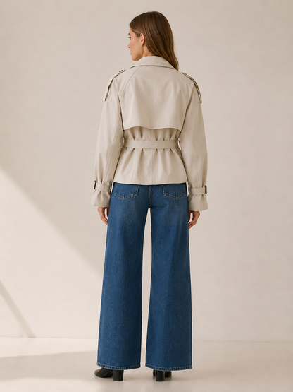 Sophie | Double Breasted Belted Short Trench Coat