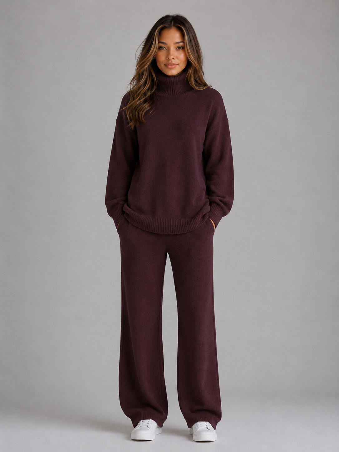 Amara | Conjunto extragrande para estar en casa con cuello vuelto