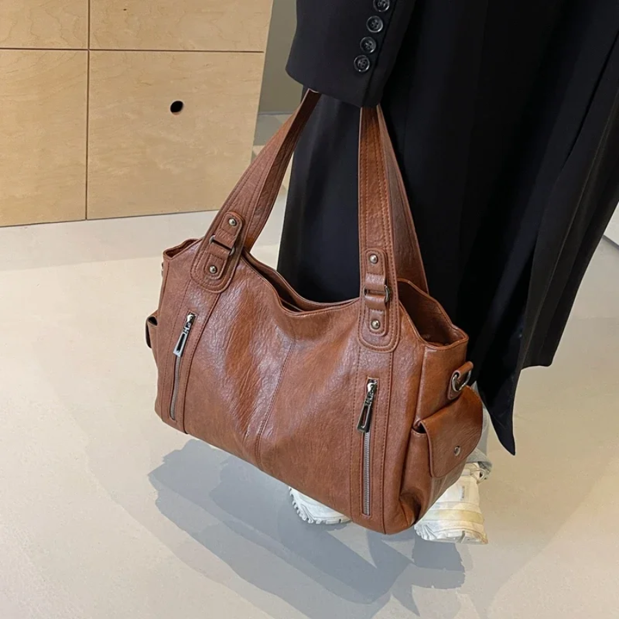 Amber Suede Shoulder Bag