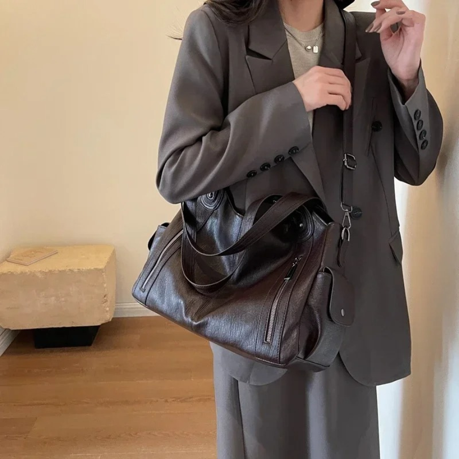 Amber Suede Shoulder Bag