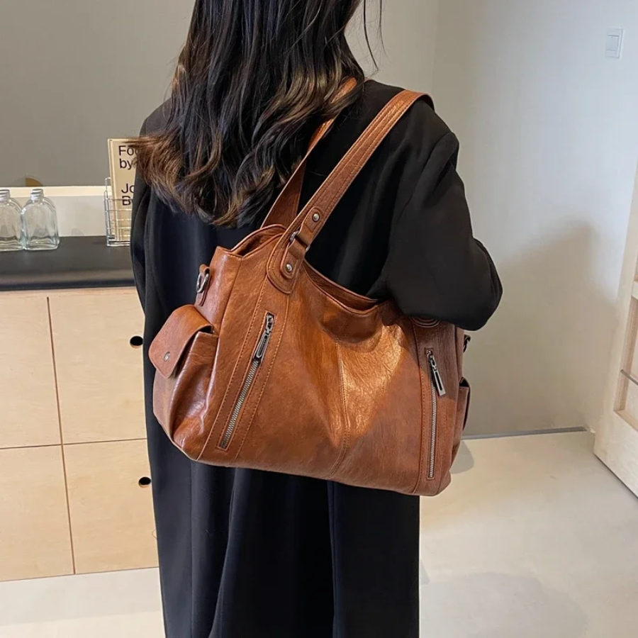 Amber Suede Shoulder Bag