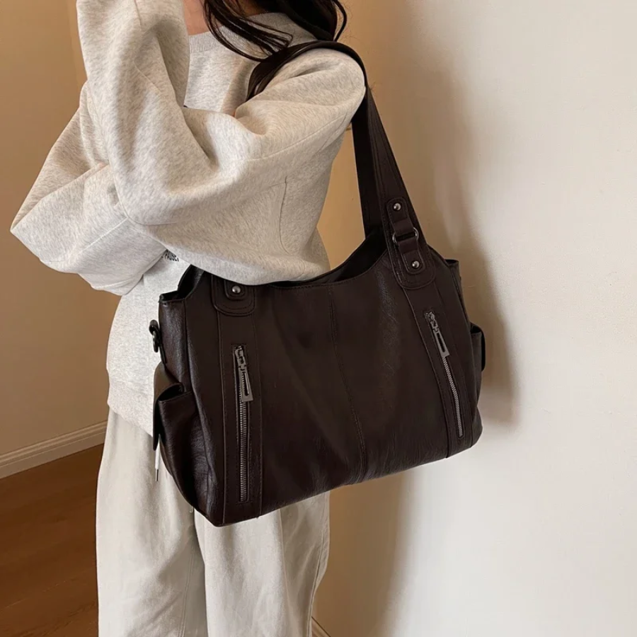 Amber Suede Shoulder Bag