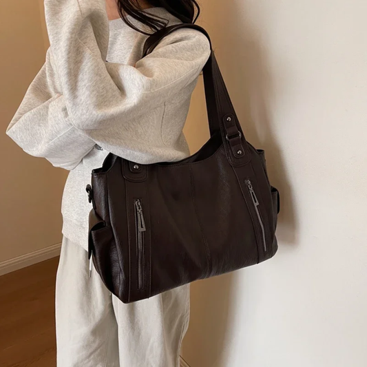 Amber Suede Shoulder Bag