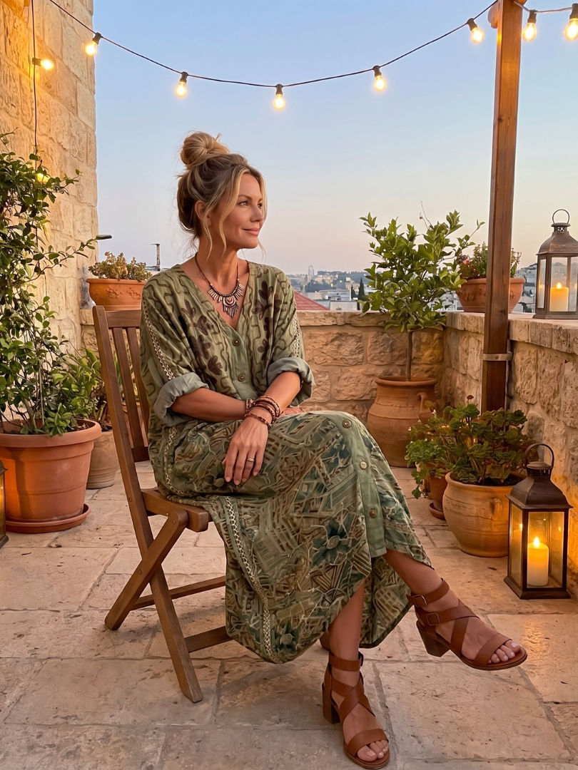 Amelia | Button Front Embroidered Oversized Pocket Midi Dress