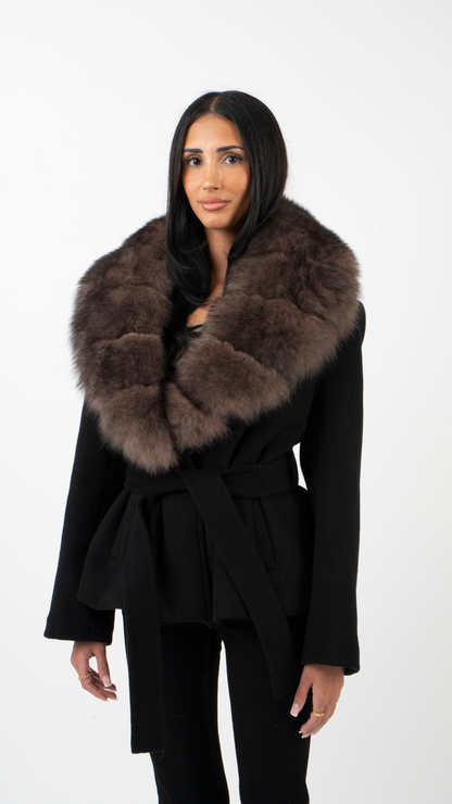 Amelia | Faux Fur Oversized Collar Tailored Jacket