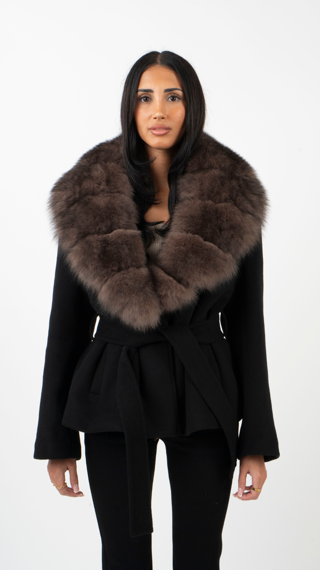 Amelia | Faux Fur Oversized Collar Tailored Jacket