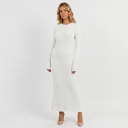 Amelia | Ribbed Knit Long Sleeve Maxi Dress