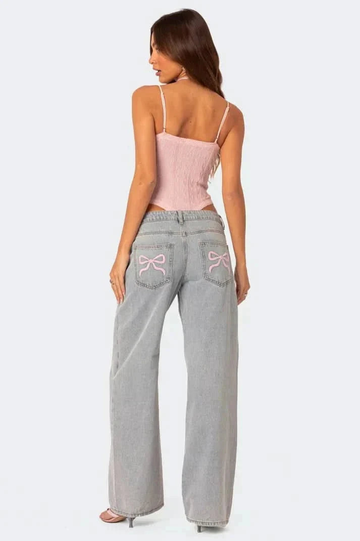 Amélie | Bow Tie Low Rise Jeans