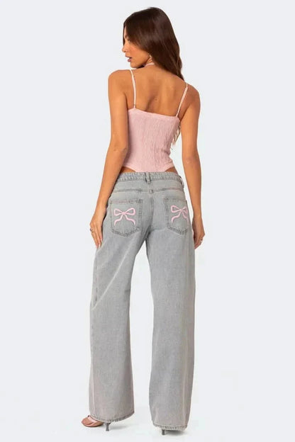 Amélie | Bow Tie Low Rise Jeans