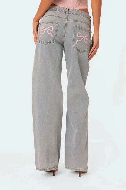 Amélie | Bow Tie Low Rise Jeans