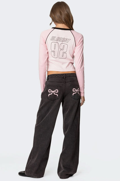 Amélie | Bow Tie Low Rise Jeans