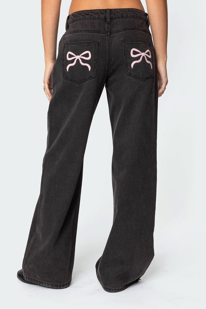 Amélie | Bow Tie Low Rise Jeans