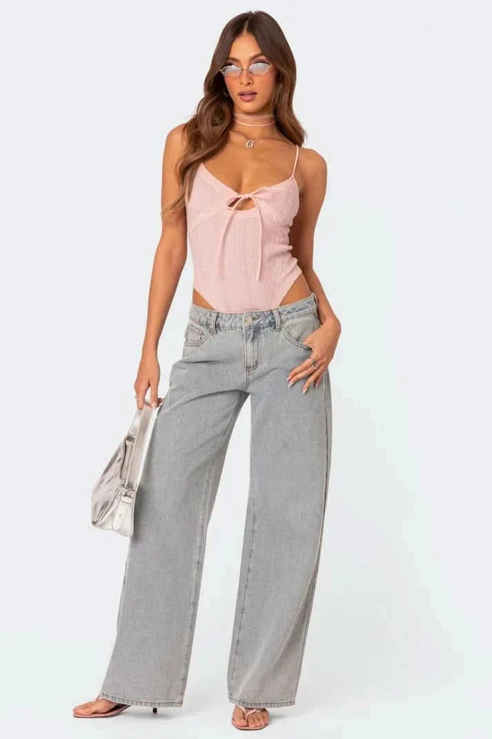Amélie | Bow Tie Low Rise Jeans