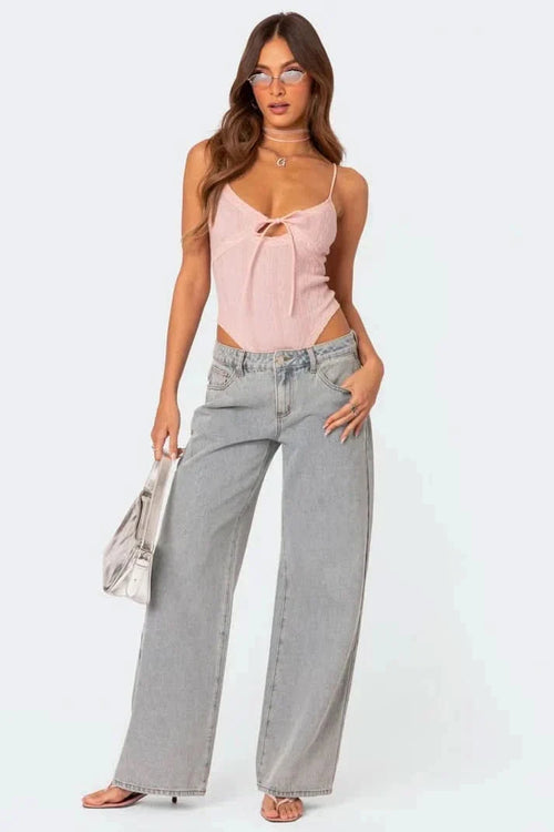 Amélie | Bow Tie Low Rise Jeans