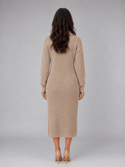 Amélie | Collared Button Knit Maxi Dress