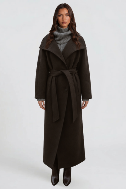 Audrey | Belted Tailored Longline Wool Coat