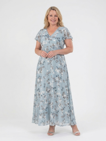 Ava | Floral Chiffon Maxi Dress