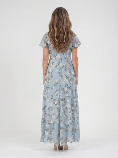 Ava | Floral Chiffon Maxi Dress