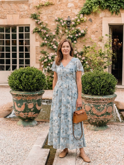 Ava | Floral Chiffon Maxi Dress