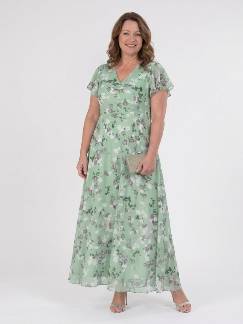 Ava | Floral Chiffon Maxi Dress