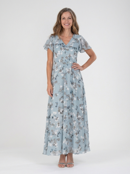 Ava | Floral Chiffon Maxi Dress